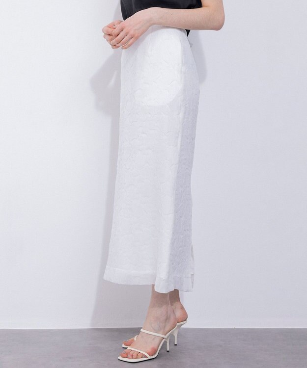 NAVE 【Nave・洗える/シアー素材】クラッシュオーガンジー スカート ホワイト系