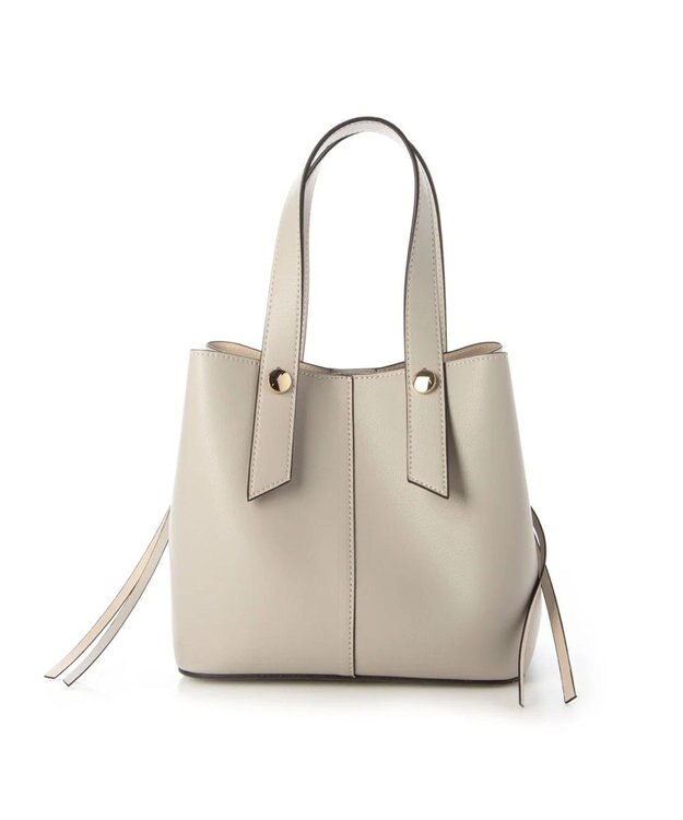 UNBILLION cachecache スタッズポイント両面合皮2wayトートバッグ グレー