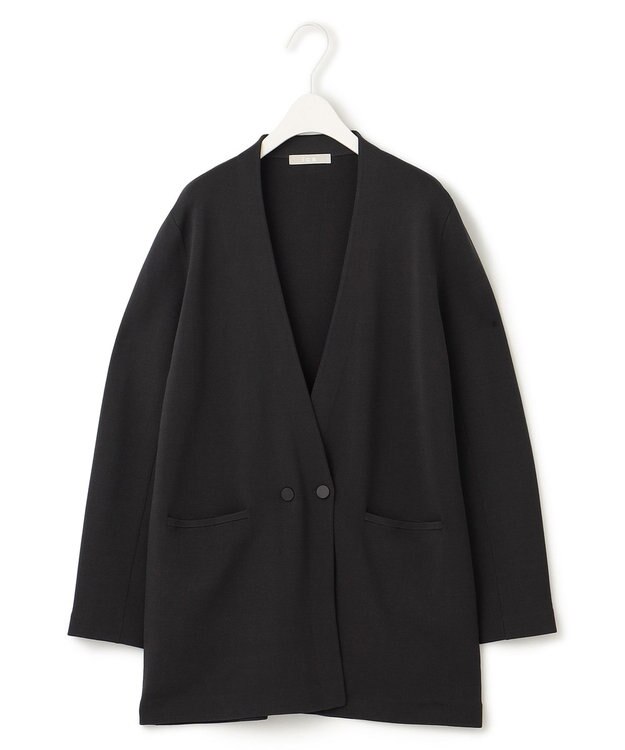 ICB 【洗える】ハイゲージスムース ニットジャケット チャコール系