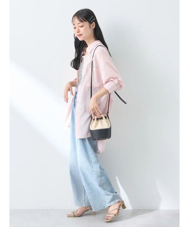 earth music&ecology ウ゛ィンテージボタンフロントポケットシャツ Light Pink