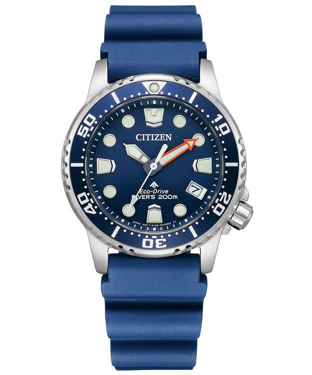 CITIZEN 【人気のボーイズサイズダイバー】電池交換不要の光発電エコ・ドライブ搭載ウオッチ ブルー