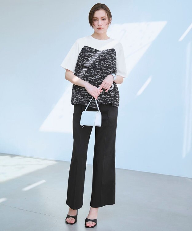 ICB 【30th ANNIVERSARY】5cityプリント コンビカットソー オフホワイト×ブラック