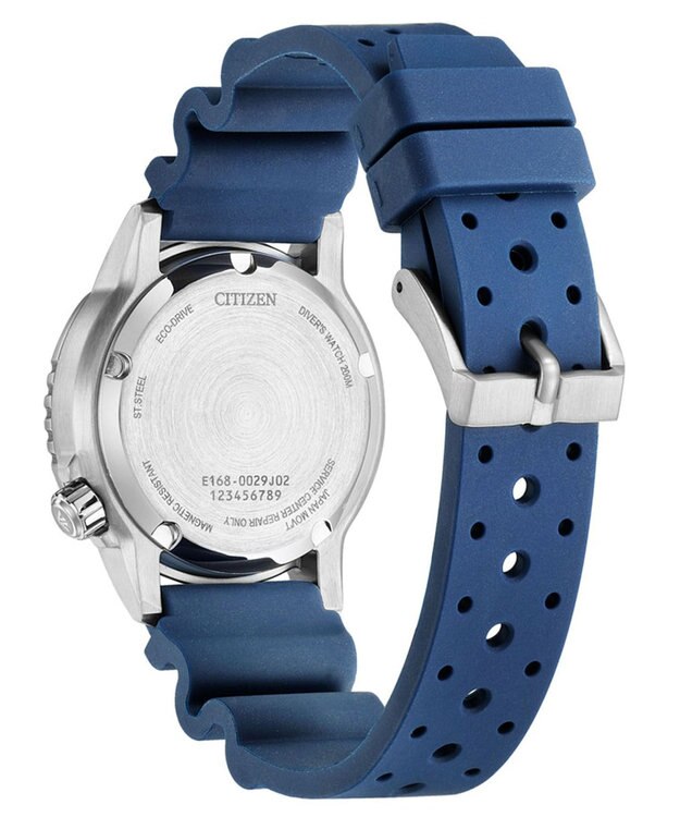 CITIZEN 【人気のボーイズサイズダイバー】電池交換不要の光発電エコ・ドライブ搭載ウオッチ ブルー