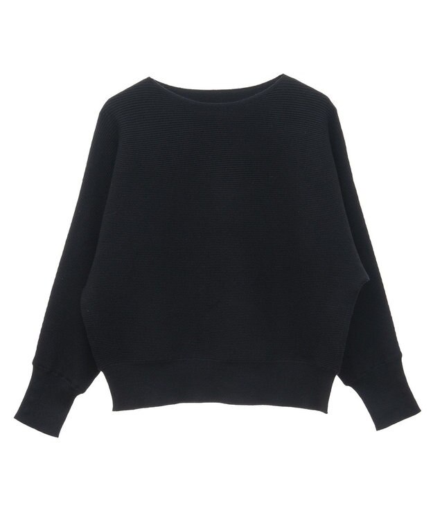 Green Parks もちやわ袖釦ドルマンニットプルオーバー Black