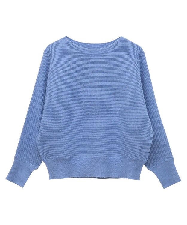 Green Parks もちやわ袖釦ドルマンニットプルオーバー Blue