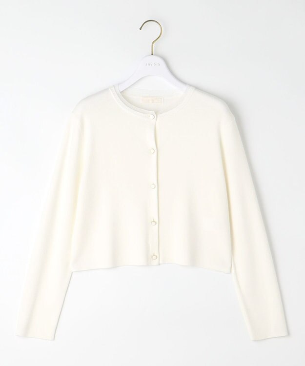 ANY SIS 【洗える】レースネックショートレングス カーディガン オフ