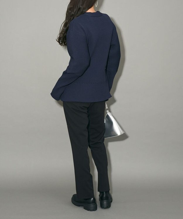 Green Parks リブニットカーディガン Navy