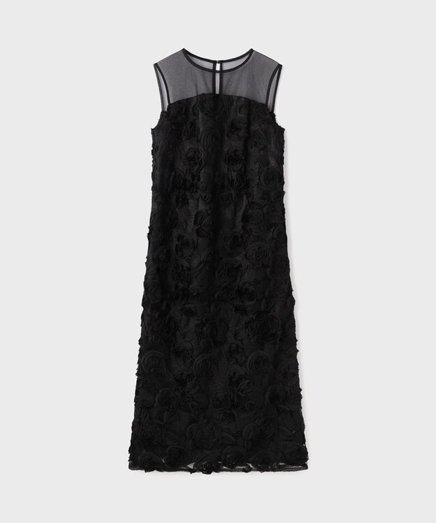 GRACE CONTINENTAL フラワーembドレス ブラック
