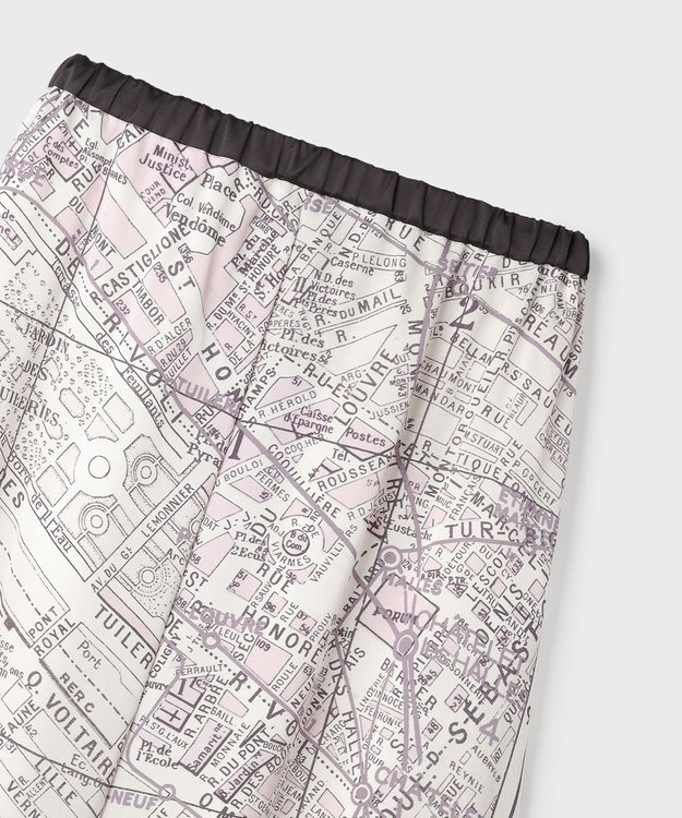 GRACE CONTINENTAL パリスカーフプリントスカート ブラック