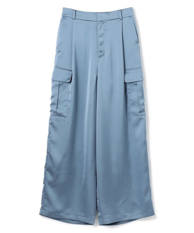 UNFILO L サテン カーゴパンツ スモーキーブルー