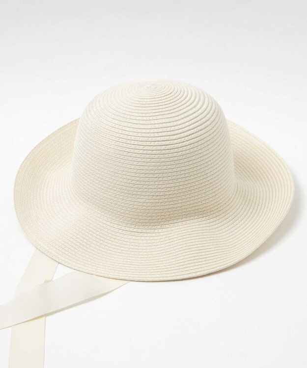 WEGO リボン付き雑材ハット オフホワイト