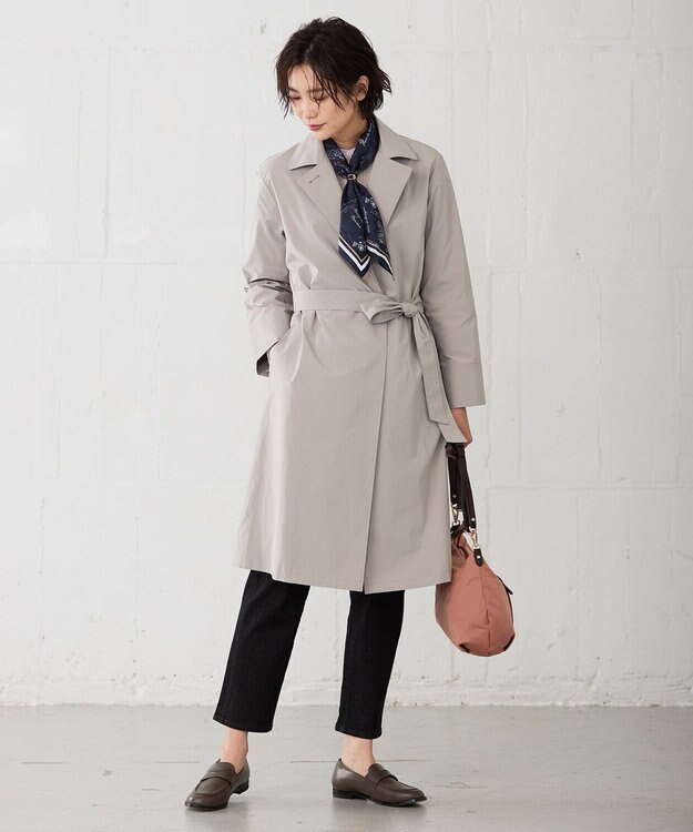 J.PRESS LADIES S 【洗える】Artirosa ステンカラー コート ライトグレー系