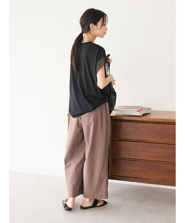 CRAFT STANDARD BOUTIQUE レーススリーブカットプルオーバー Black