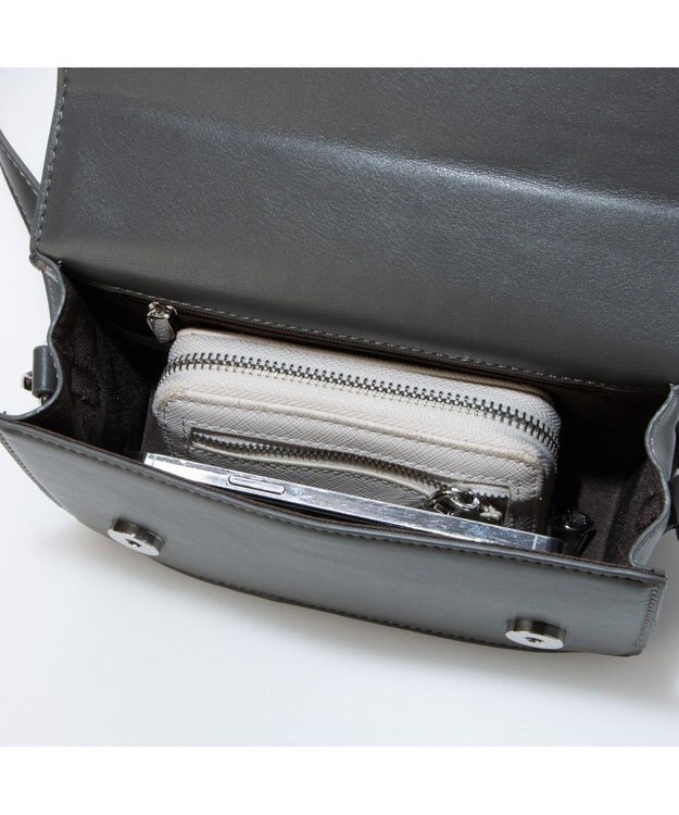 UNBILLION カシュカシュ cachecache / ブロック型押し2wayチェーンショルダー GY