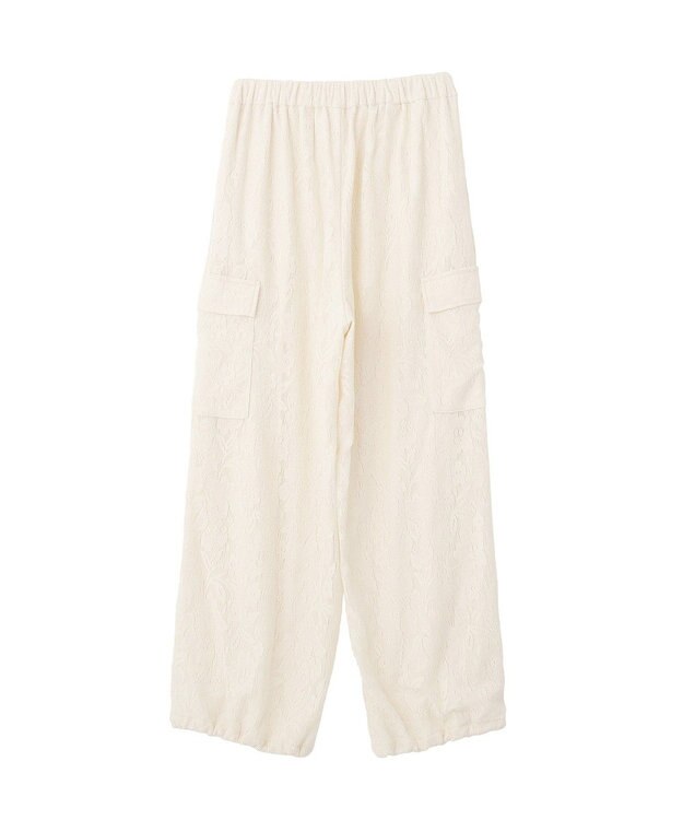 earth music&ecology 総レースカーゴパンツ Ivory