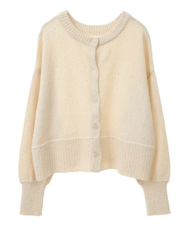 Green Parks ２ｗａｙ　スパンコールニットプルオーバー Ecru