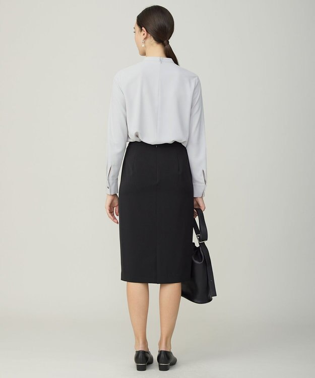 ICB ストレッチジョーゼット ラッフルディテール ブラウス トープ