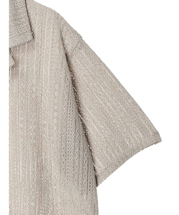 Green Parks レース開襟ブラウス Gray Beige