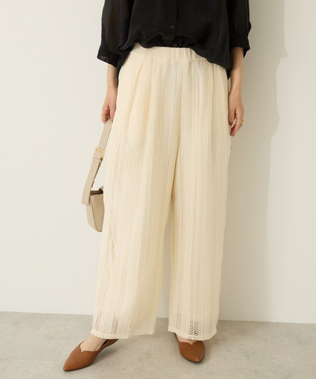 AMERICAN HOLIC 幾何学レースイージーパンツ Ivory