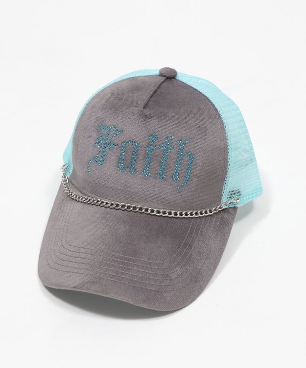 WEGO チェーンベロアメッシュキャップ グレー