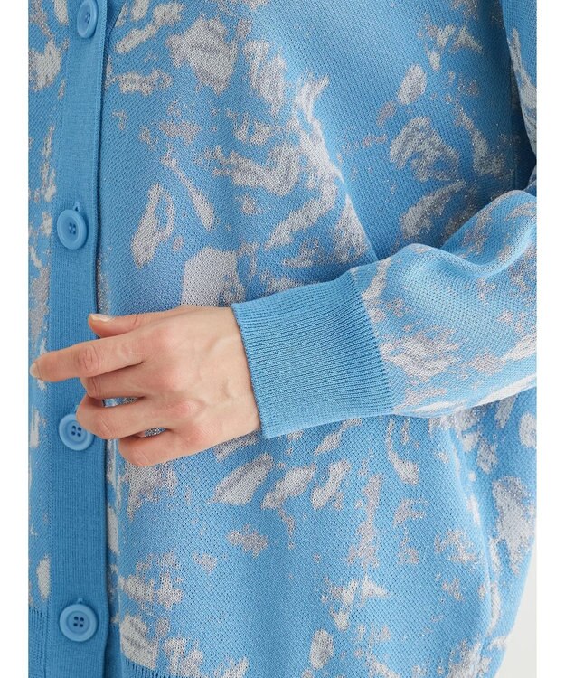 Green Parks ニュアンス柄ニットカーディガン Sax