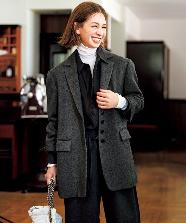 UNFILO リングツイード ジャケット ブラック