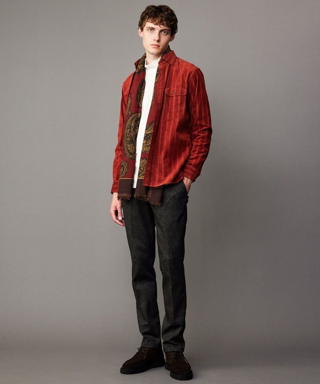 JOSEPH ABBOUD 【イタリア製・ Holliday&Brown】ビックペイズリー ストール ワイン系6