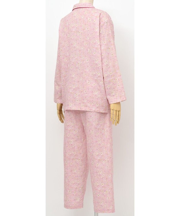 Wing パジャマ 長袖 長ズボン 綿100% 二重ガーゼ素材 ゆったりシルエット 通気性（身生地部） 吸汗速乾性（身生地部） シャツタイプ レディース EP5060 ウイング／ワコール ピンク