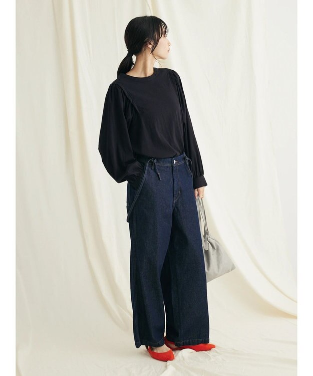 CRAFT STANDARD BOUTIQUE レーヨンデシンドルマンブラウス Black