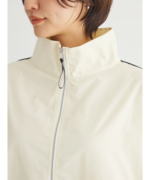 Green Parks ハーフＺＩＰラインシャツ Ecru