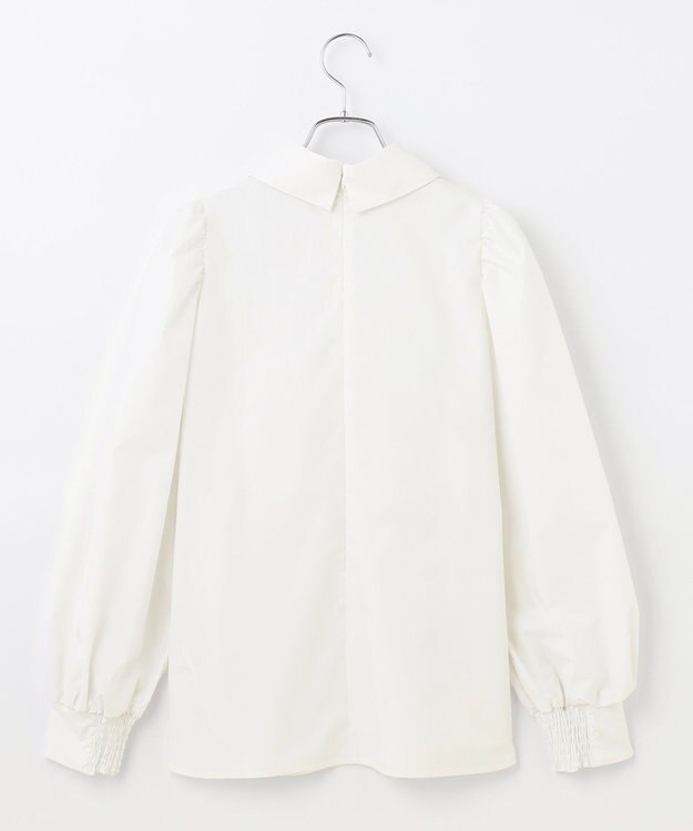 #Newans 【セレモニーにも】下から着られちゃう！尖り襟パフスリーブブラウス ホワイト系