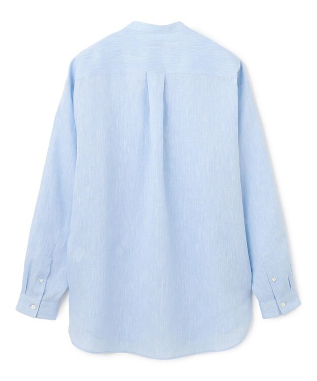 JOSEPH HOMME ノルマンディリネントロピカル　バンドカラーシャツ スカイブルー系