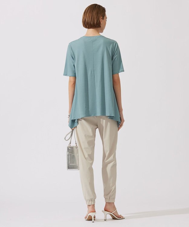 ICB L 【接触冷感・洗える】グレースジャージー デザインプルオーバー カデットブルー系