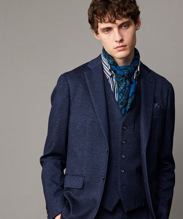 JOSEPH ABBOUD 【イタリア製・ Holliday&Brown】ビックペイズリー ストール ネイビー系6