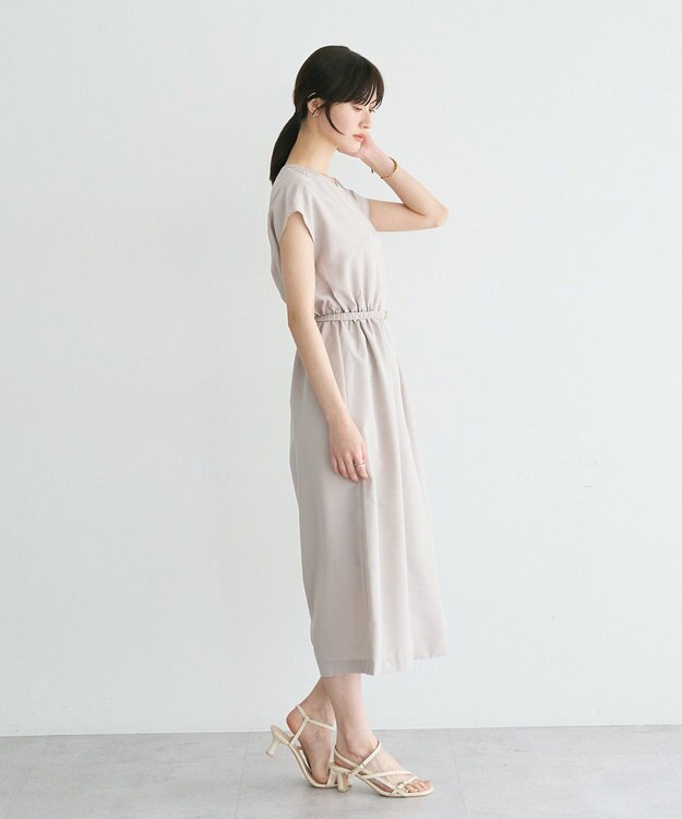 YECCA VECCA リネンライクスキッパーワンピース Light Beige