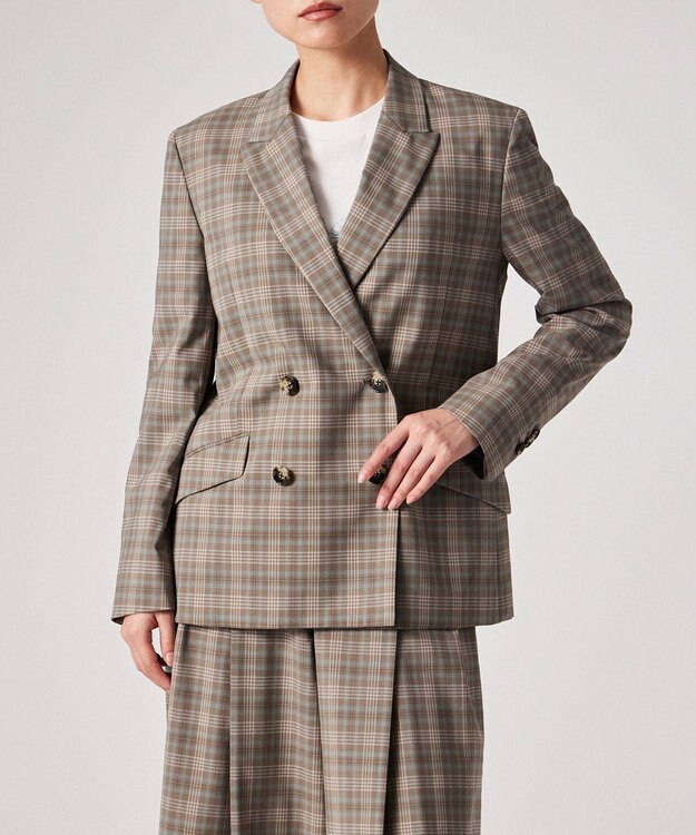 Paul Smith チェック ピークドラペル ダブルジャケット