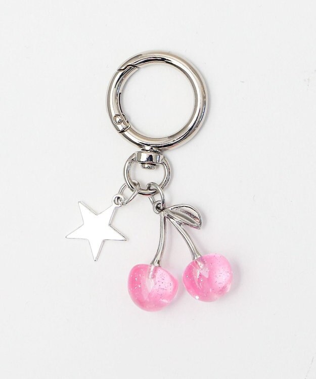 WEGO カラークリアチェリーキーホルダー ライトピンク
