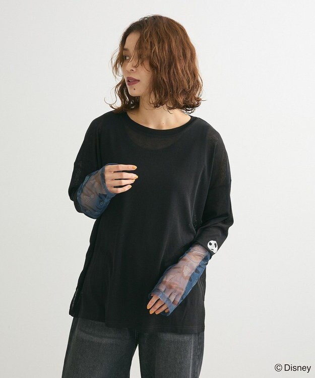 Green Parks ナイトメア／袖シアーＴシャツ Black