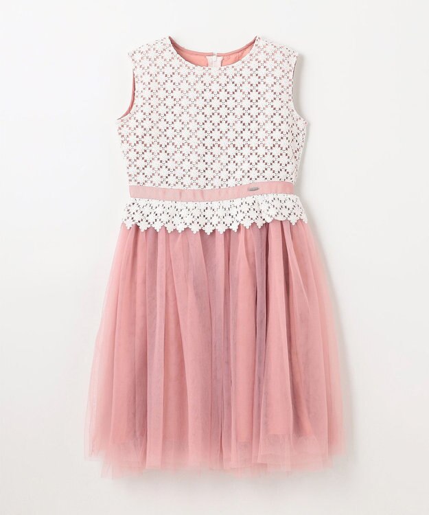 組曲 KIDS 【150-160㎝】フラワーレース ドレス ピンク系