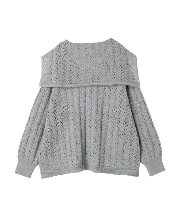 earth music&ecology ビッグカラーニットプルオーバー Light Gray