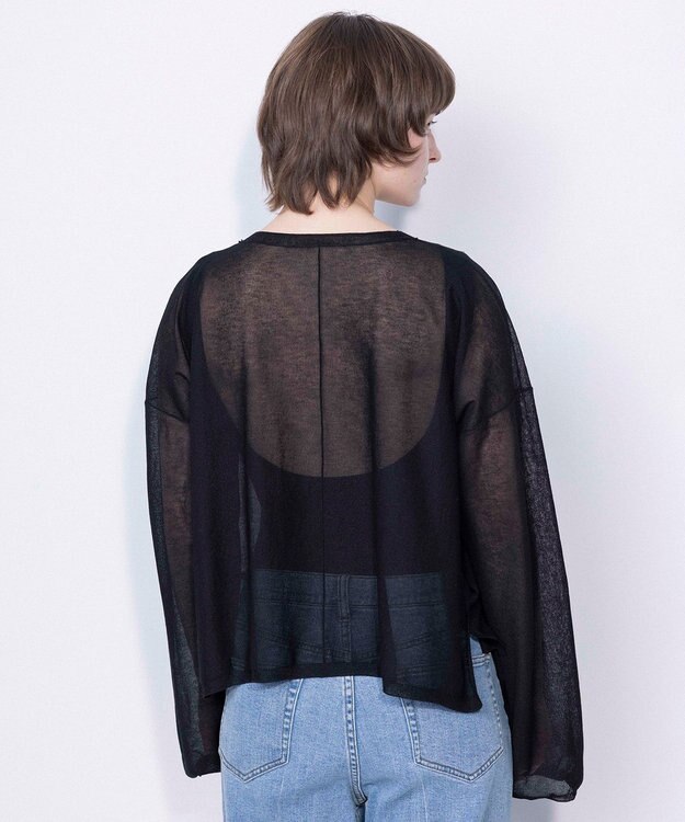 NAVE 【ReNAVE・洗える】シアーニット ロングスリーブ ブラック系