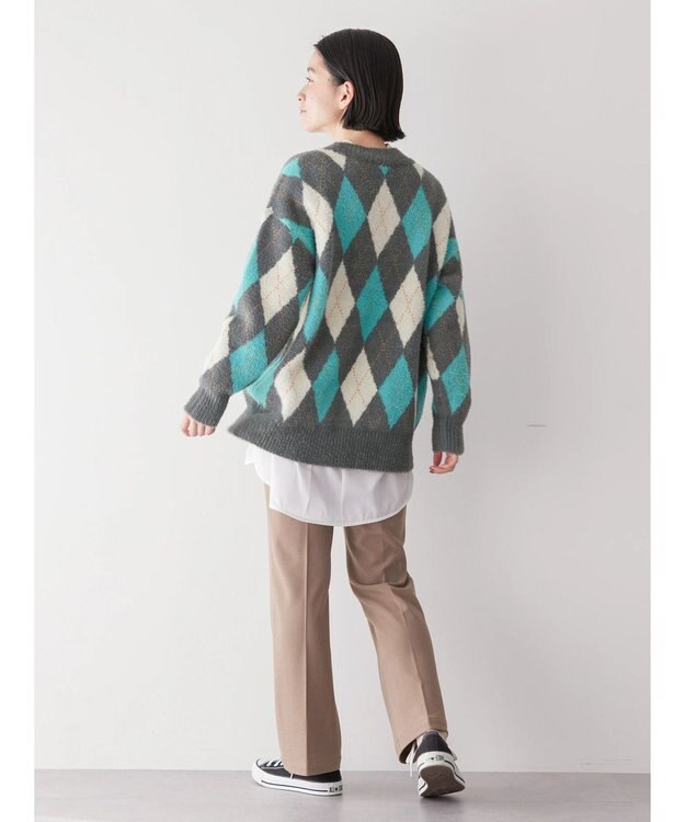 AMERICAN HOLIC バイパチアーガイルニットプルオーバー Gray Mixture