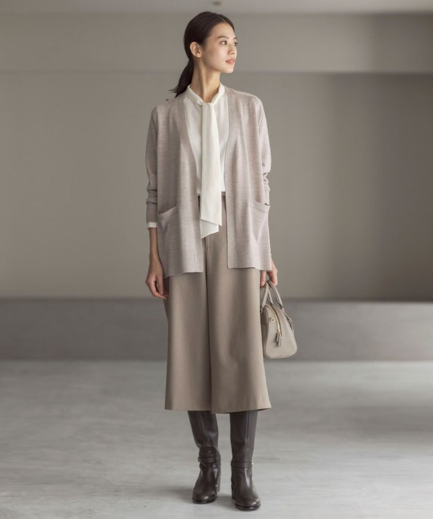 J.PRESS LADIES 【着丈が選べる・洗える】KNIT BASIC ロングカーディガン ベージュ系