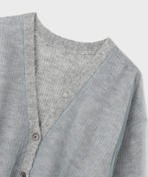 GRACE CONTINENTAL オーバーチュールニットカーディガン グレー