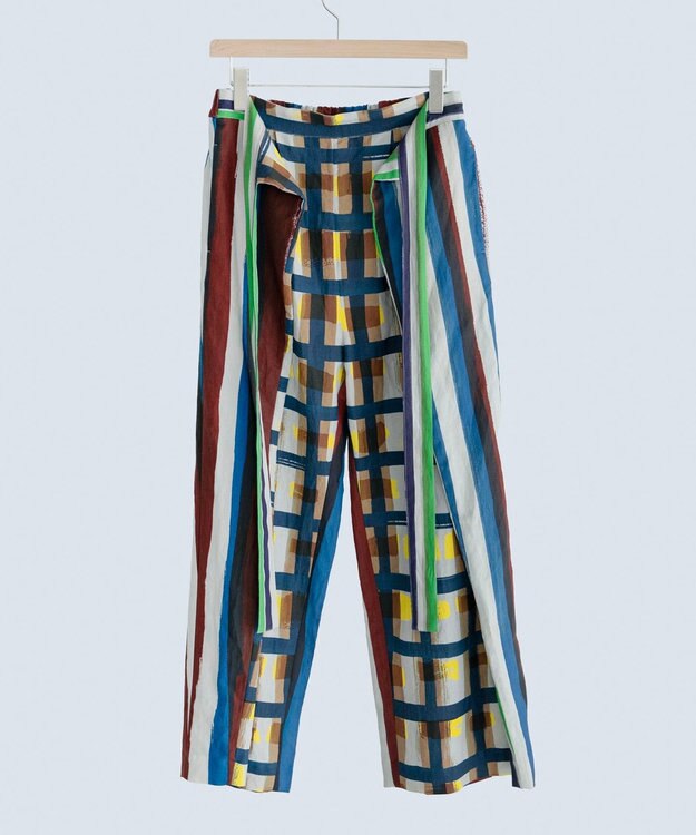 COQ MULTIPLE 前後2WAYパンツ ダークブルーチェック