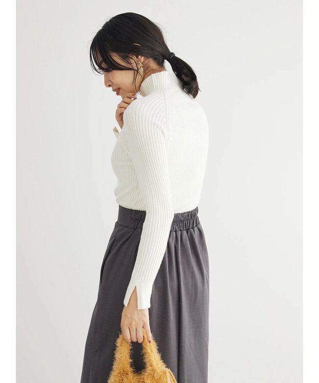 Green Parks ・Ｐｅｔｉｔ　Ｆｌｅｕｒ　ボトルネックリブニット Off White