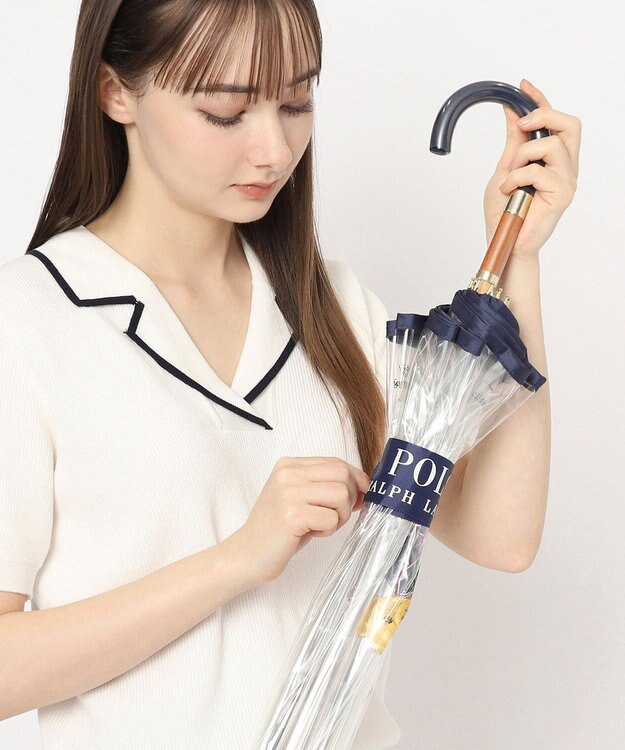 MOONBAT POLO RALPH LAUREN（ポロ ラルフローレン） 長傘 ビニール傘 BEAR ポロベア 10本骨 ネイビーブルー