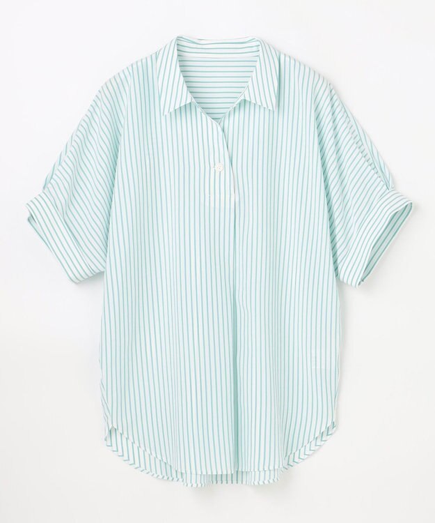 ANY 楽映えブラウス グリーンストライプ