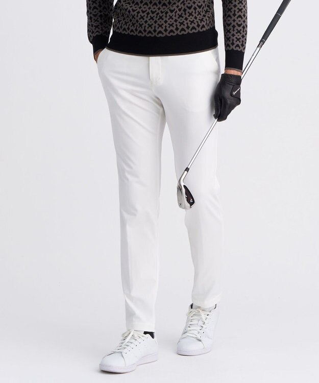 23区GOLF 【MEN】ハイゲージスムースパンツ ストレッチ ホワイト系
