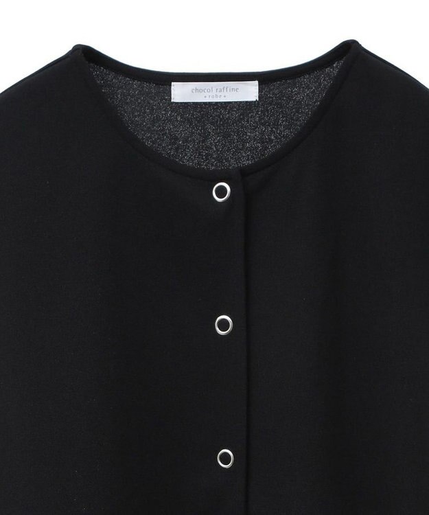 Green Parks カットジョーゼットペプラムベスト Black